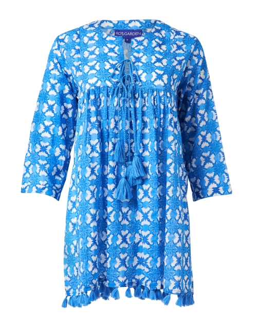 Product image - Ro's Garden - Seychelles Blue Print Cotton Tunic Top