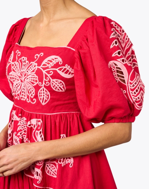Extra_1 image - Farm Rio - Red Floral Embroidered Dress