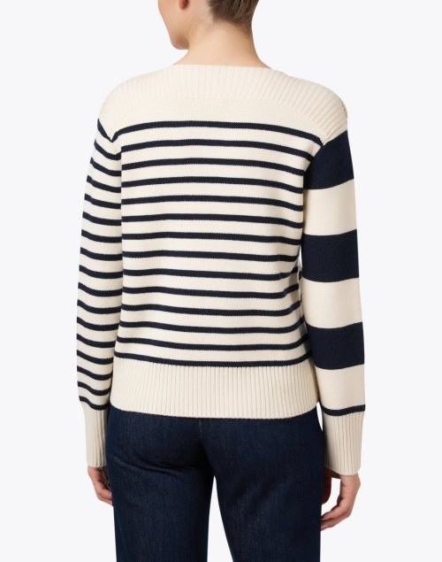 Back image - Tara Jarmon - Poetesse Navy and White Striped Sweater