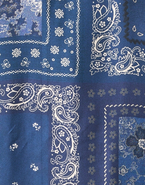 Fabric image - Weekend Max Mara - Finire Blue Bandana Print Silk Blouse