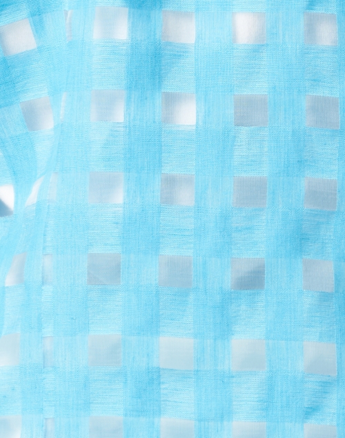 Fabric image - Connie Roberson - Rita Aqua Sheer Plaid Linen Shirt