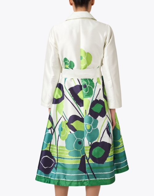 Back image - Frances Valentine - Lucille Green Multi Print Wrap Dress