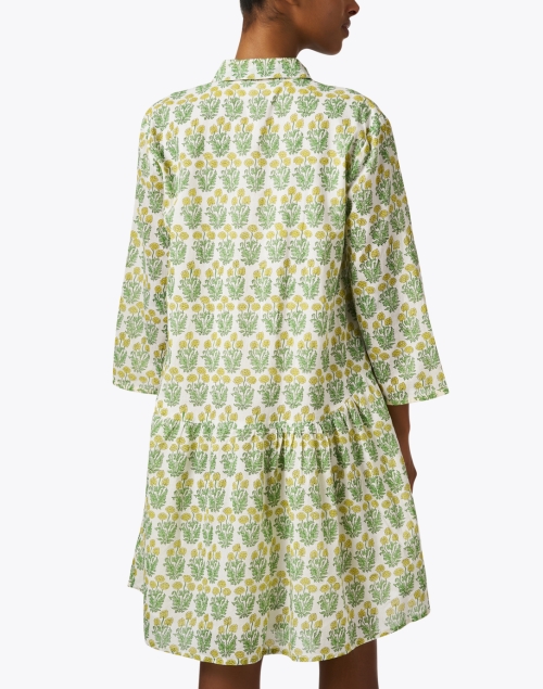 Back image - Ro's Garden - Deauville Yellow Floral Print Shirt Dress