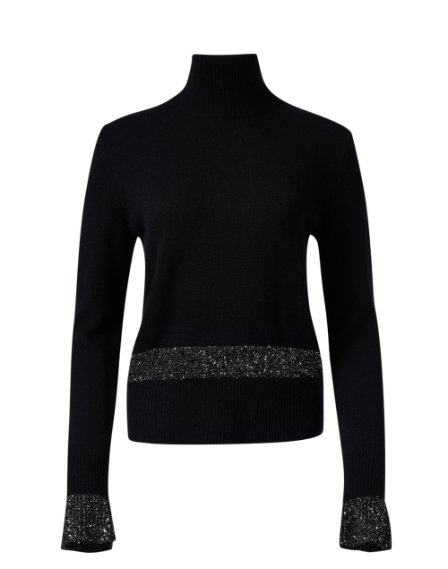 Product image - Seventy - Black Metallic Stripe Turtleneck Sweater