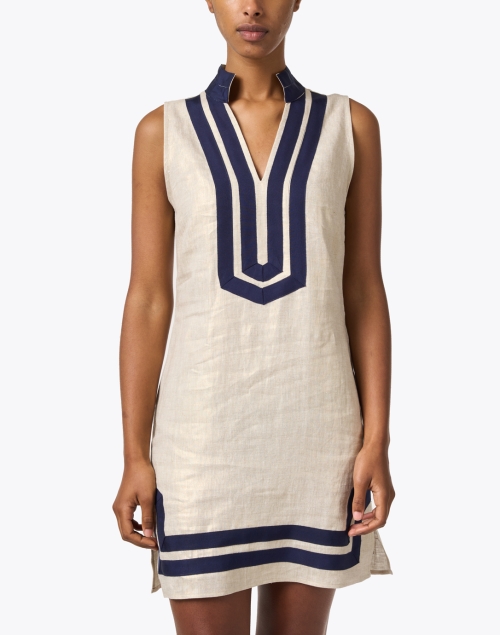 Front image - Sail to Sable - Gold Linen Tunic Dress