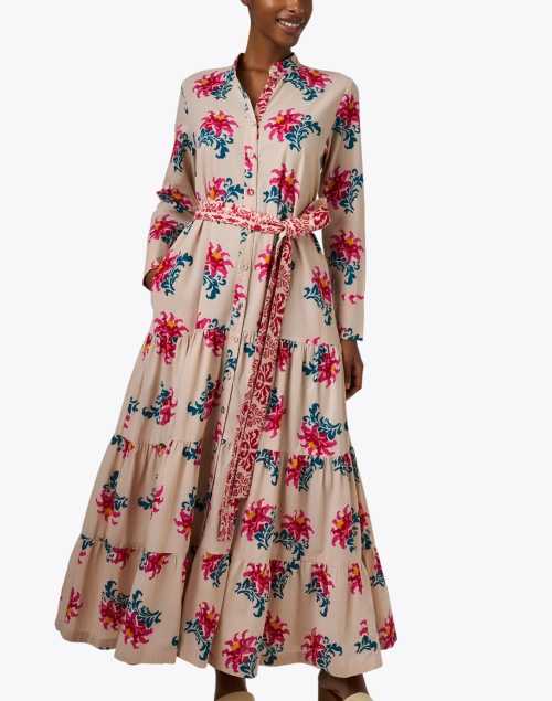 Front image - Lisa Corti - Tulsi Cream Rose Print Cotton Dress