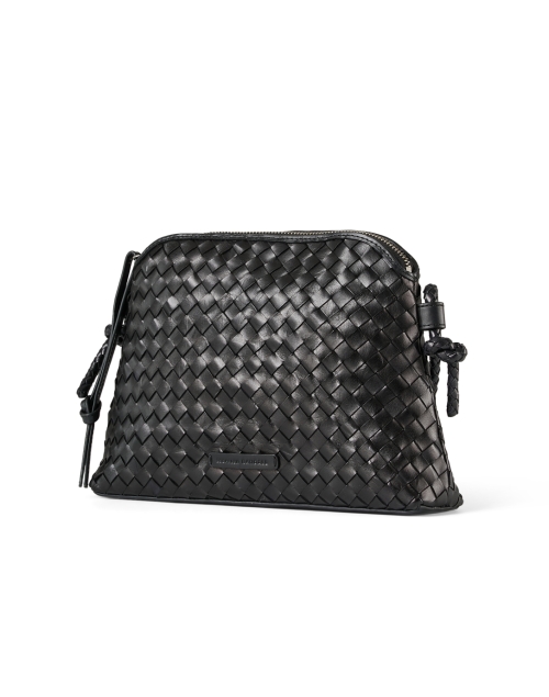 Front image - Loeffler Randall - Mallory Black Woven Leather Crossbody Bag 