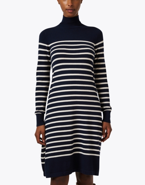 Front image - Weekend Max Mara - Sesia Navy Stripe Knit Dress