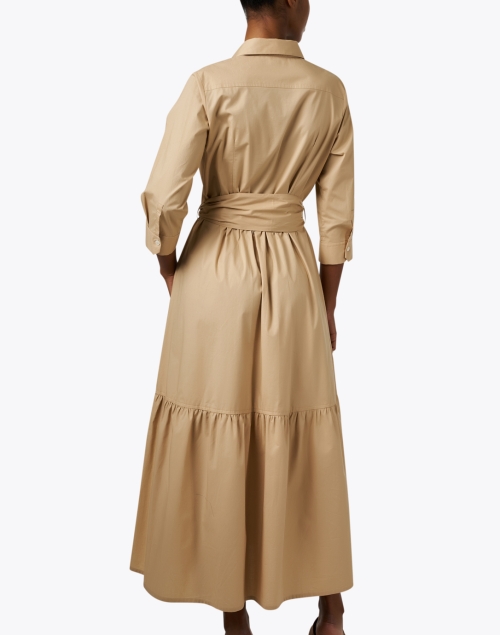 Back image - Rosso35 - Beige Cotton Shirt Dress