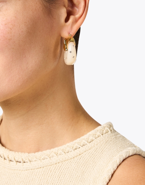 Look image - Lizzie Fortunato - Ivory Studded Hoop Earrings