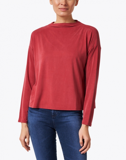 Eileen Fisher - Cranberry Sandwashed Cupro Top