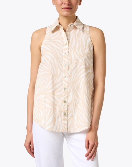 Front image - Finley - Shelly White and Beige Print Shirt