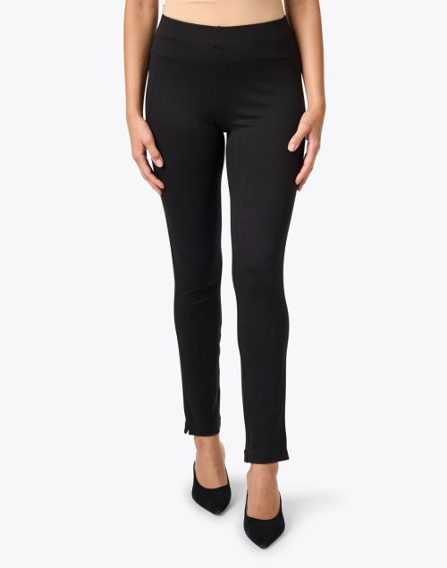 Front image - Ecru - Springfield Black Textured Power Stretch Pull On Pant