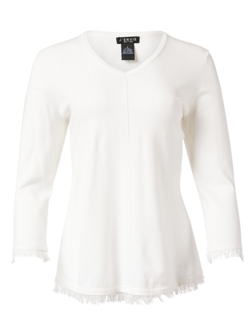 Product image - J'Envie - White Fringe Hem Sweater