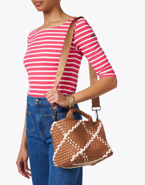 Extra_3 image - Naghedi - St. Barths Mini Brown Plaid Woven Handbag