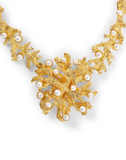 Front image - Kenneth Jay Lane - Gold Branch Pearl Necklace