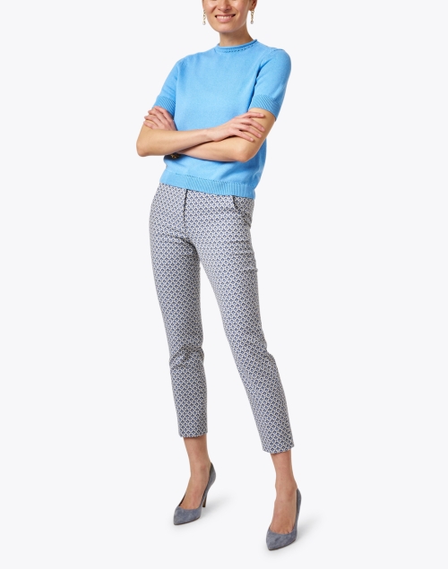 Look image - Weekend Max Mara - Papaia Blue Print Stretch Trouser
