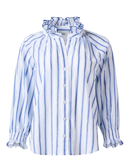 Product image - Finley - Fiona White and Blue Striped Cotton Shirt
