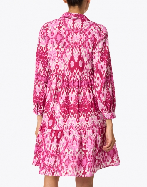 Ro's Garden - Romy Pink and White Ikat Print Cotton Dress