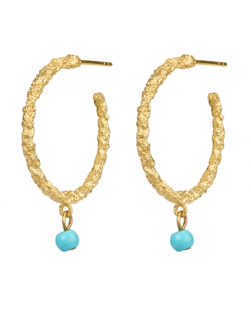 Product image - Peracas - Vino Gold and Turquoise Hoop Earrings