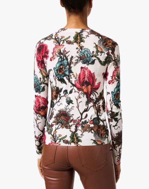 Back image - Samantha Sung - Charlotte Ivory Print Silk Cashmere Sweater
