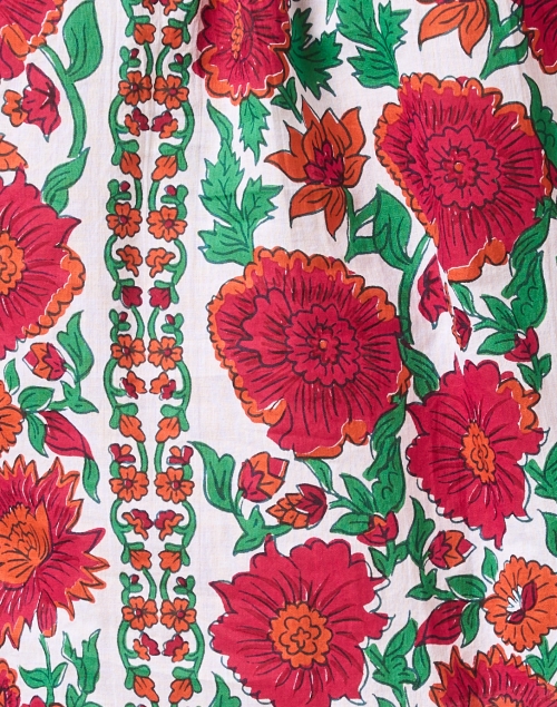 Fabric image - Ro's Garden - Pilar Red Multi Floral Cotton Blouse