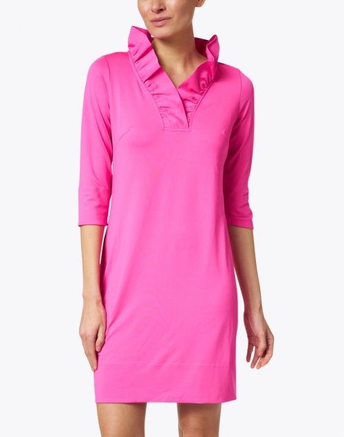Front image - Gretchen Scott - Pink Ruffle Neck Dress