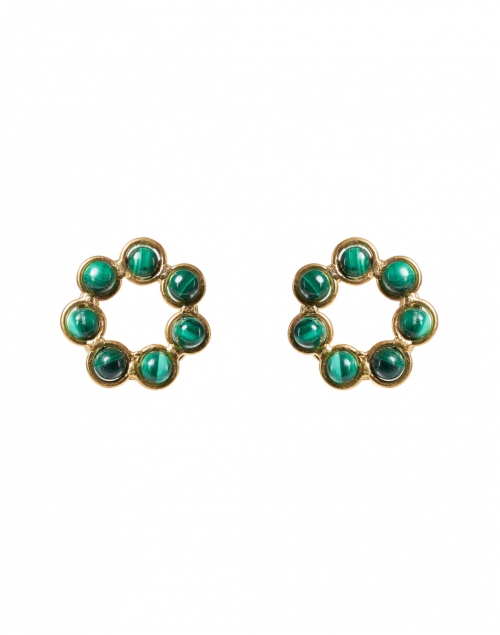 Product image - Sylvia Toledano - Daisy Green Malachite Circle Stud Earrings