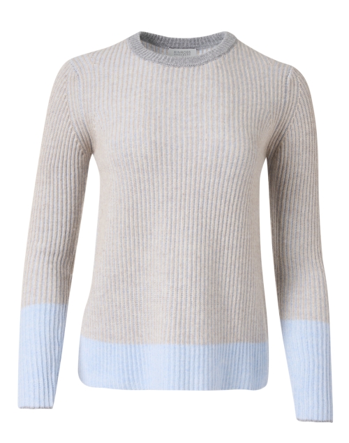 Product image - Kinross - Sky Grey and Blue Multi Cashmere Sweater