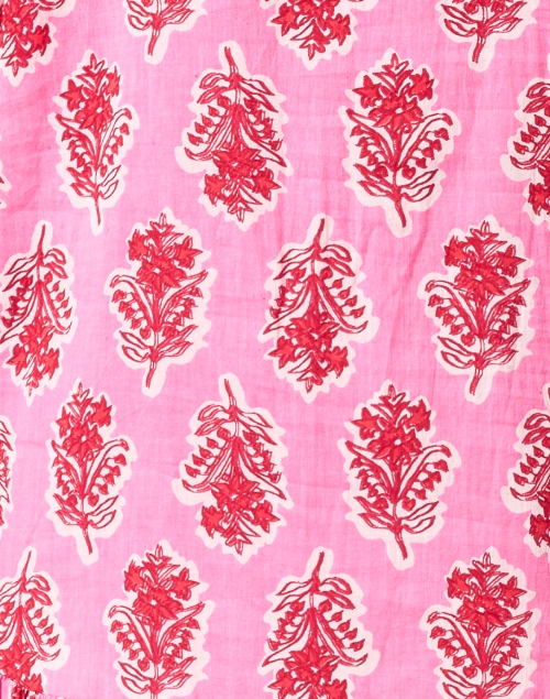 Fabric image - Ro's Garden - Deauville Pink and Red Printed Shirt Dress