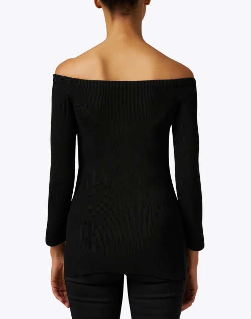 Back image - Veronica Beard - Derick Black Off the Shoulder Sweater