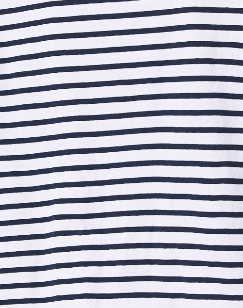 Fabric image - Frank & Eileen - Patrick Navy and White Stripe Popover Henley Top