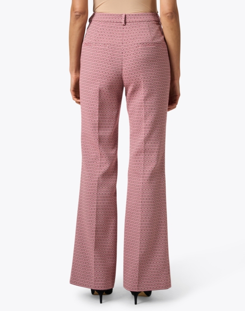 Back image - Seventy - Fuchsia Jacquard Geometric Print Trousers