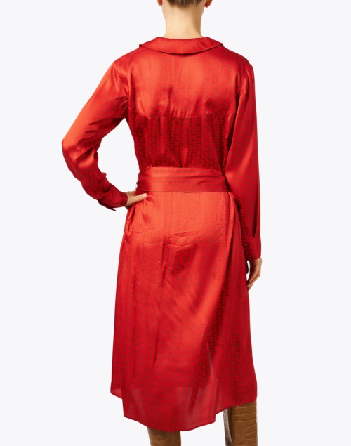 Back image - Tara Jarmon - Rachele Red Print Shirt Dress