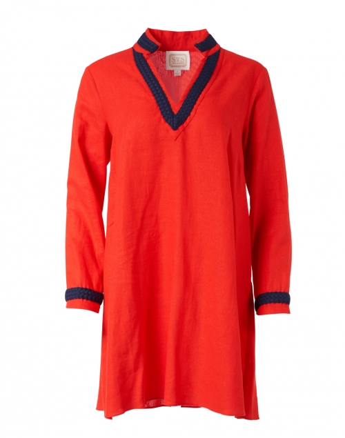 Product image - Sail to Sable - Red with Navy Trim Tunic Dress