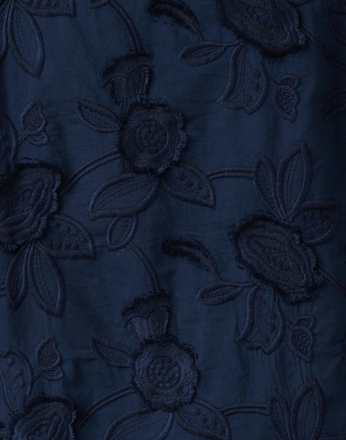 Fabric image - Hinson Wu - Nicola Navy Embroidered Floral Blouse