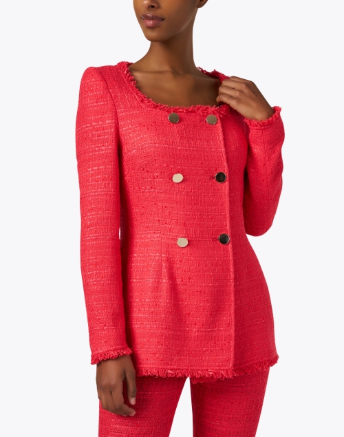 Front image - Santorelli - Elara Red Tweed Jacket