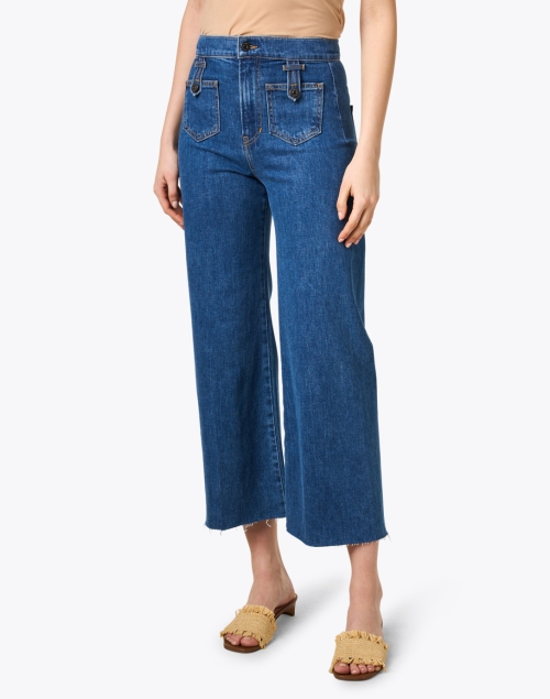 Front image - Veronica Beard - Grant Blue Wide Leg Jean