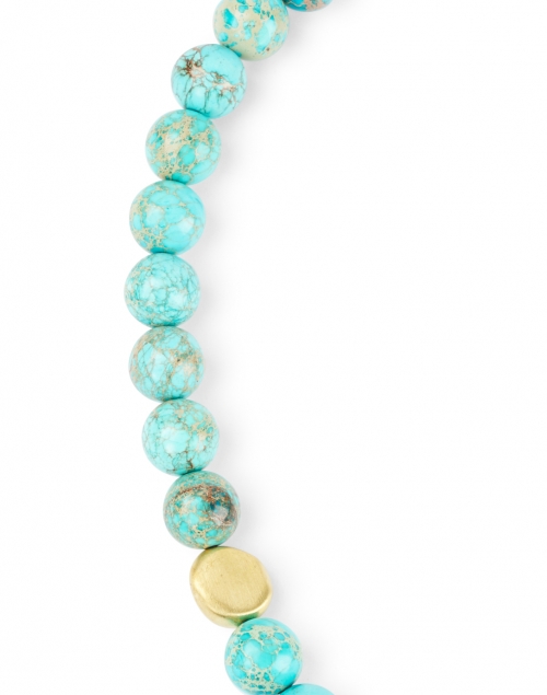Fabric image - Deborah Grivas - Turquoise and Gold Nugget Beaded Necklace