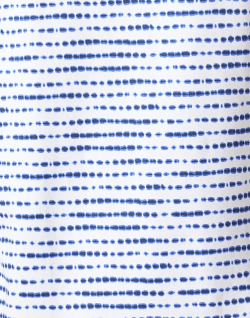 Fabric image - E.L.I. - Blue and White Print Ruched Sleeve Tee