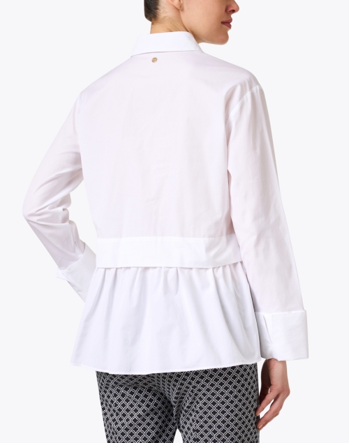 Back image - Marc Cain - White Cotton Peplum Shirt