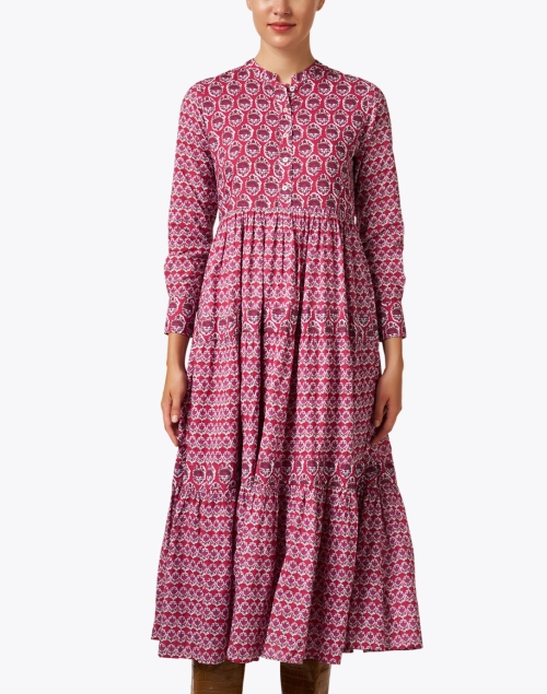 Front image - Ro's Garden - Diwali Red Block Print Dress