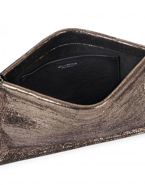 Extra_1 image - Jerome Dreyfuss - Clic Clac Champagne Lamé Leather Clutch