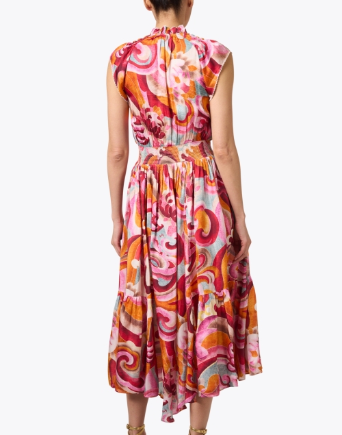 Back image - Chufy - Cairo Orange Multi Print Cotton Dress 