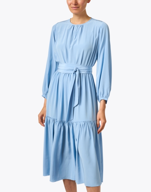 Front image - Soler - Pauline Light Blue Silk Dress