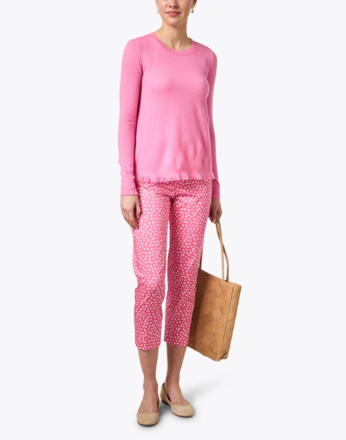 Pink Cashmere Fringe Sweater