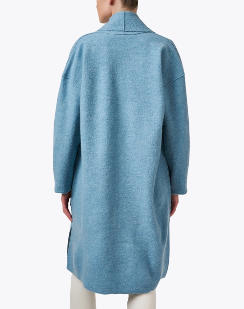 Back image - Eileen Fisher - Blue Wool Coat