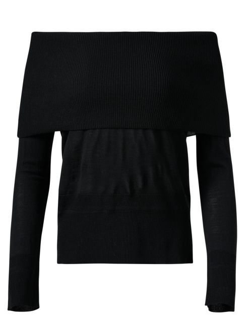 Product image - Max Mara Leisure - Tiglio Black Wool Off The Shoulder Sweater