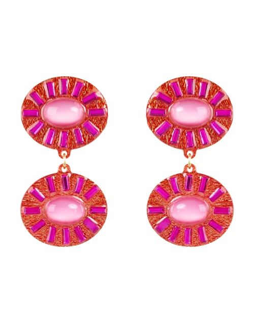 Mercedes Salazar Pink Drop Clip Earrings