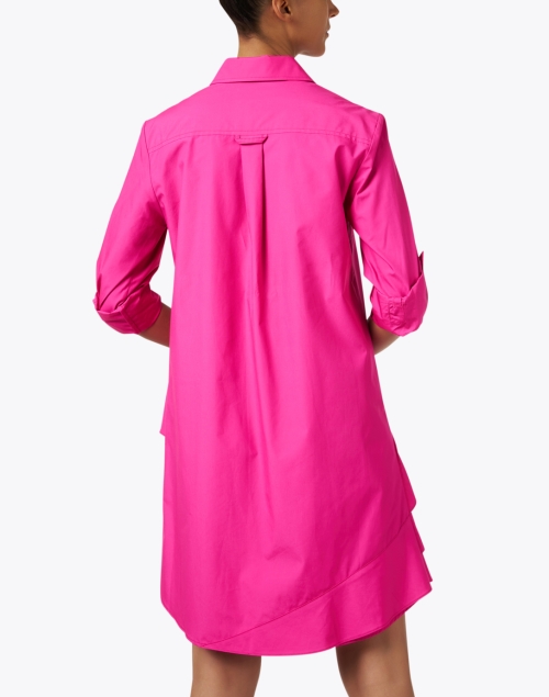 Back image - Finley - Jenna Pink Cotton Tiered Shirt Dress